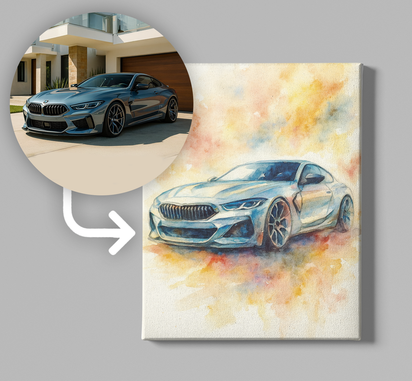 Dein Auto, als Kunstwerk auf Leinwand! GearPrint